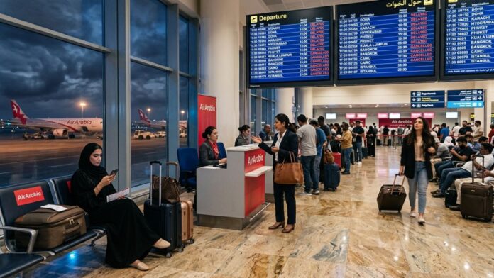 Severe Travel Disruptions at Sharjah International Airport: Air Arabia Cancels Flights and Delays Affect Passengers Across Southeast Asia