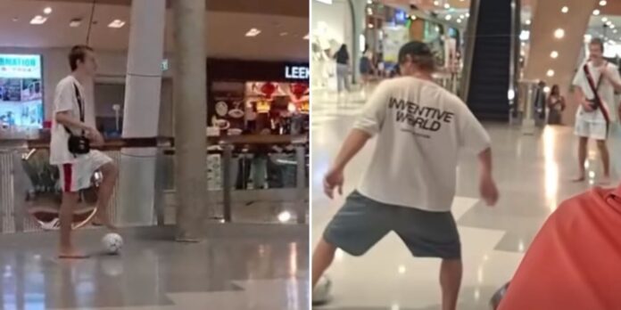 Tourists Caught Playing Football in Phuket Mall, Ignoring Warnings from Shoppers