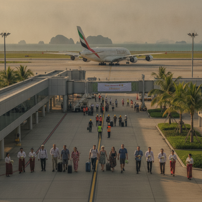 Emirates Expands Flight Service to Phuket with New Daily Route — AI-generated illustration