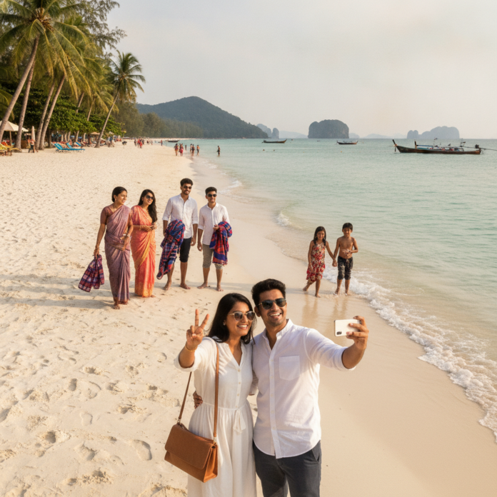 Indian Travelers Expanding Beach Destination Choices, with Phuket in Focus — AI-generated illustration