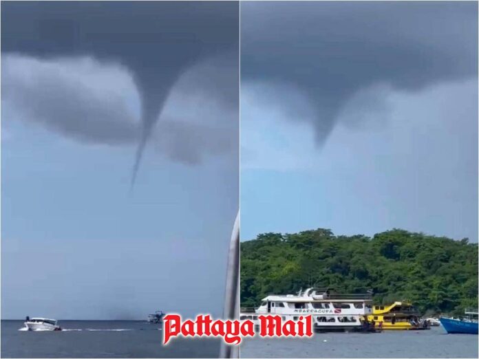 Tourists Gaze at Stunning Waterspout Near Phuket