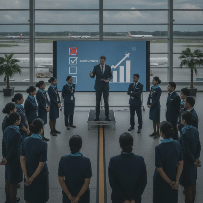 Air India CEO Warns Staff of Increasing Consequences for Rule Violations — AI-generated illustration