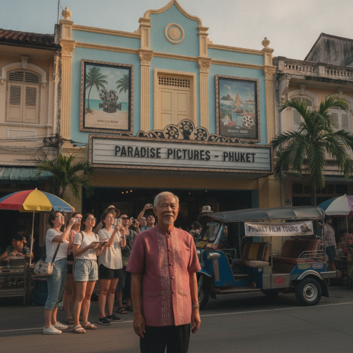 How a Thai Cinema Owner Pioneered Film Tourism in Phuket — AI-generated illustration