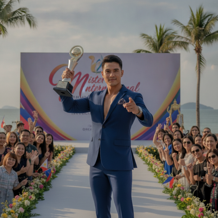John Wayne Alba Aims for Back-to-Back Mister International Title for the Philippines — AI-generated illustration