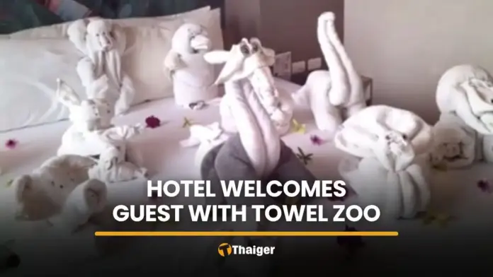 Phuket Hotel Surprises Guest with Elaborate Towel Animal Display