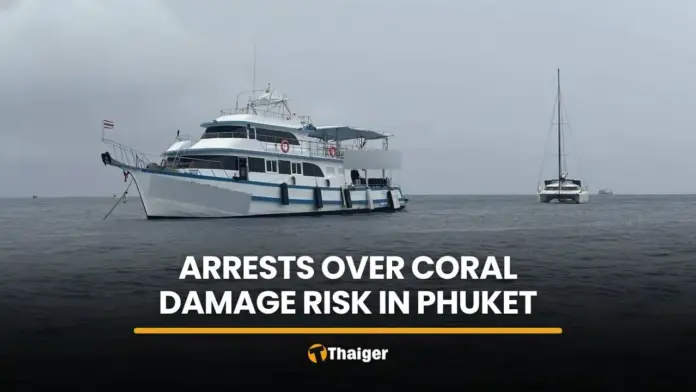 Two Diving Boat Operators Arrested for Threatening Coral Reefs Near Phuket