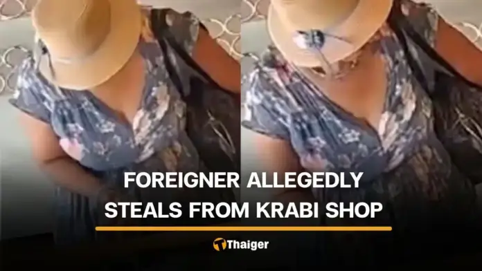 Tourist Caught on CCTV Stealing Necklaces from Krabi Jewelry Shop